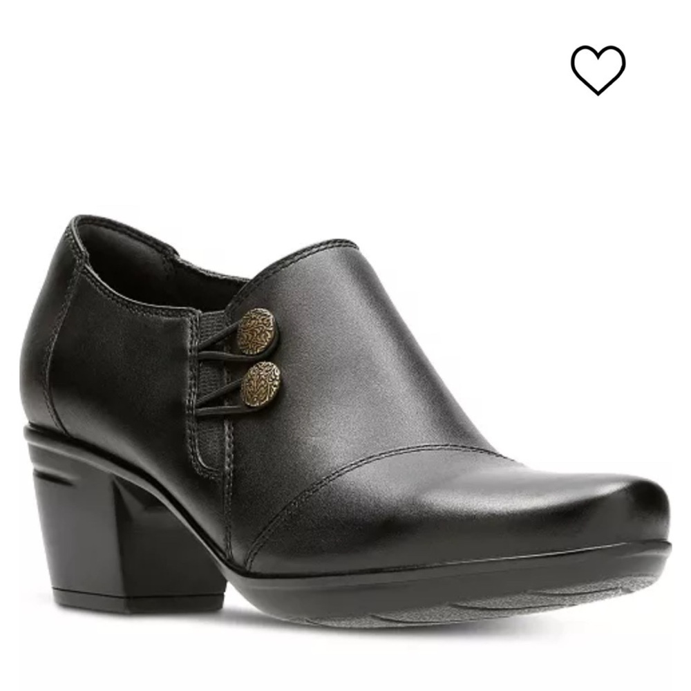 CLARKS EMSLIE WARREN Black Leather Women's Shoes 9 NEW IN BOX - Picture 2 of 10